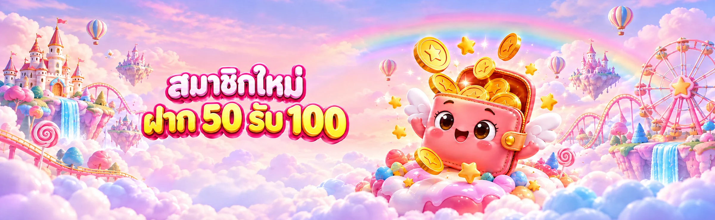 สมาชิกใหม่ ฝาก 50 รับ 100